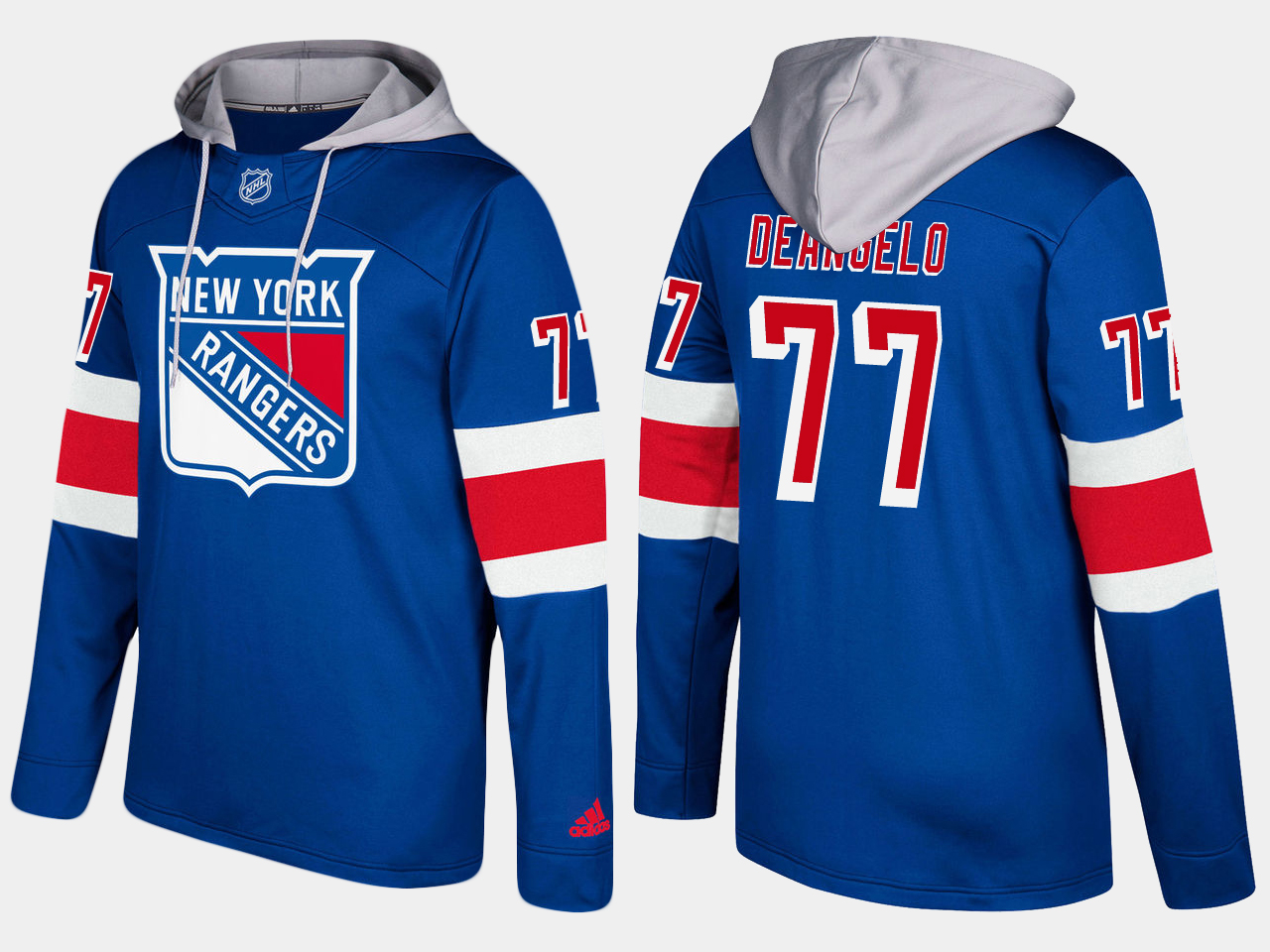 Men NHL New York rangers #77 anthony deangelo blue hoodie